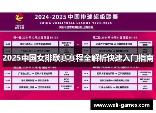 2025中国女排联赛赛程全解析快速入门指南